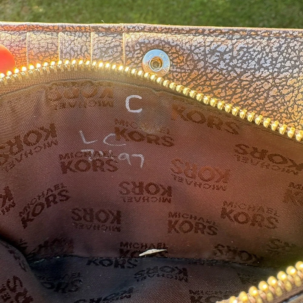 Michael kors Astor metallic Bronze Studded Leather Wallet Clutch - Picture 5 of 5